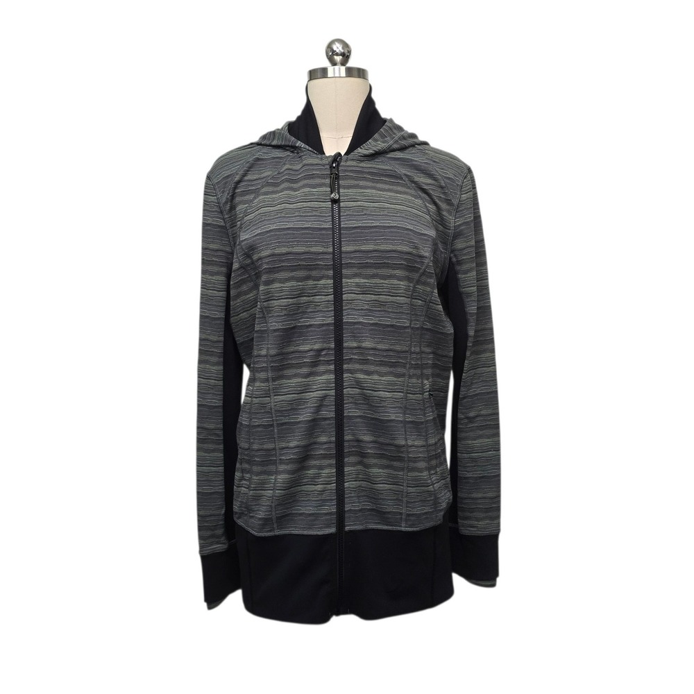 Lululemon Athletica Grey Green Space Dye Fullā Zip Hoodie Jacket Womens Size 12